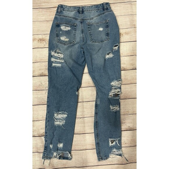 Refuge Women's Mom Classic High Rise Ripped Denim Jeans Size 1 - Picture 3 of 6